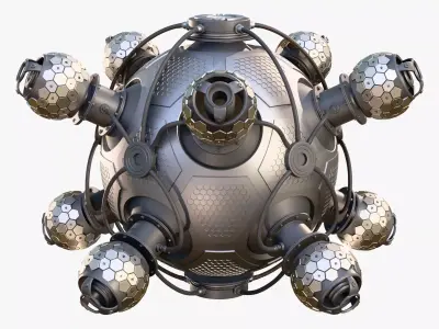 Abstract SciFi Spherical Core Hub M1 3D model
