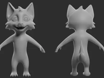 Cartoon Dog  - Topology + UV Map