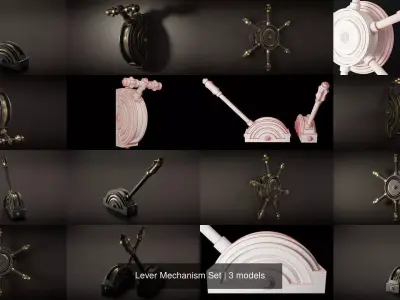 Lever Mechanism Set 3D Model Pack