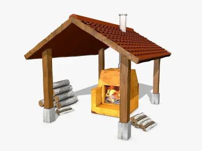 Shed with Oven  3D model