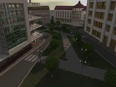 City Square UNITY fbx with uvs ready 3D model