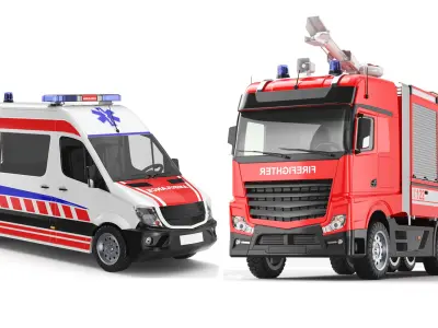  Detailed Ambulance And Fire Truck 