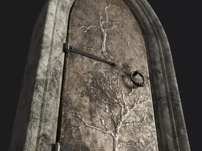 Medieval Door Low-poly 3D model