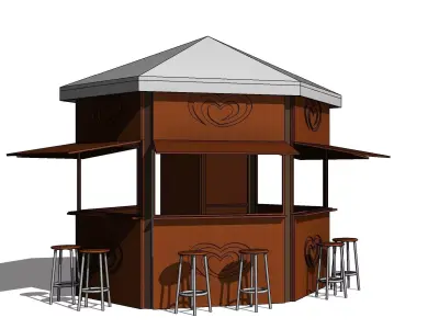 Algida stand kiosk gazebo 3D model