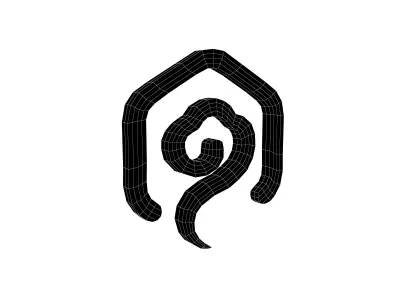 Ruyi Coin v1 001 Low-poly 3D model