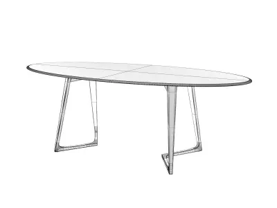 Twist Oval Dining Table 220 3D model