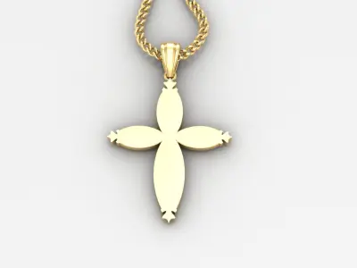 Light Gold 18K Cross Pendant 1CP051 3D print model