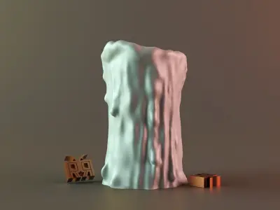 melted candle 3D print model