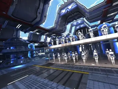 Sci Fi Factory Interior 3D model