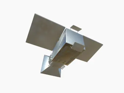 Satellite E08 Aluminum - SciFi Space Design Low-poly 3D model