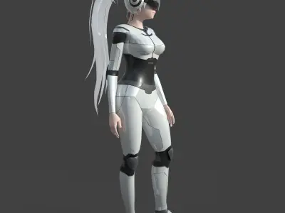 Girl Model - Sci-fi Girl Low-poly 3D model