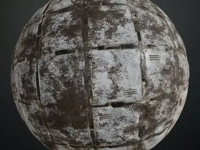 Rusted Metal Plate Sci-Fi PBR Seamless Texture