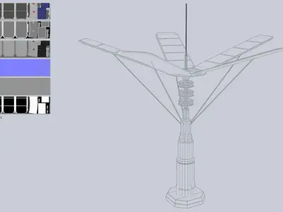 Scifi solar panel Low-poly 3D model