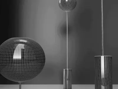 Floor lamp G and C Bolle Soffio long FROST  SILVER 3D model