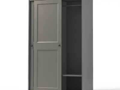 HAUGA - Wardrobe with sliding doors 3D model