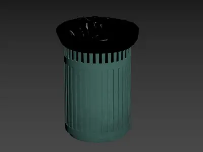 Trash bin 3D model 4