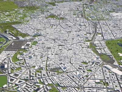 Madrid 50x50km 3D City Map 3D model