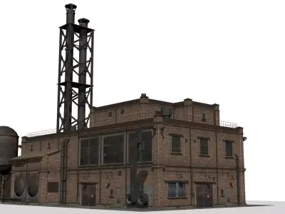 Old Factory Low-poly 3D model Low-poly