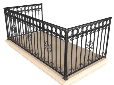 Balcony Modern Forged Fence 3D model