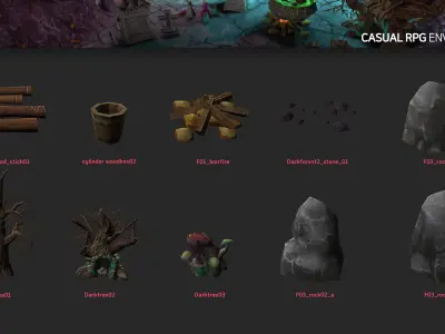 Casual RPG Environment 09 Low-poly 3D model