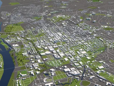 Columbia South Carolina USA 50x50km 3D model