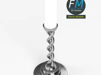 Candle with holder 3D model