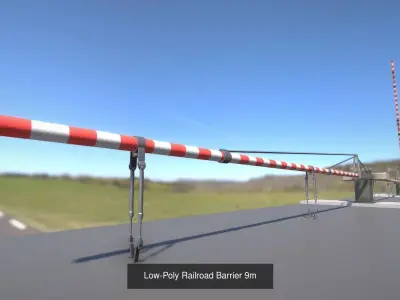 All Low-Poly Railroad Barriers 3D Model Pack