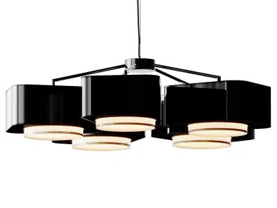 Contemporary Art Deco Mint green and Red Pendant Light 3D model