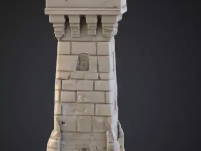 Viking Dice Tower Low-poly 3D model