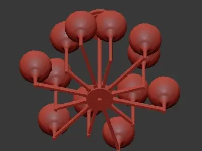 Ball Valley Chandelier 12 3D model