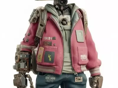 Futuristic Robot Character - Game 3D model