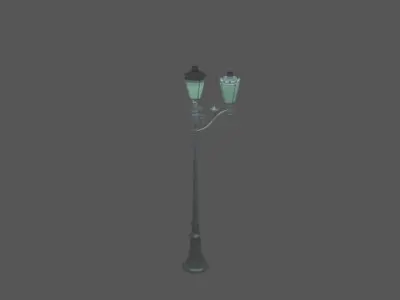StreetLamps lamp with three lights 3D model