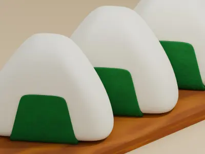 Rice Balls  Low-poly 3D model