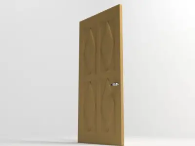 Door 8 wooden with pattern 3D model