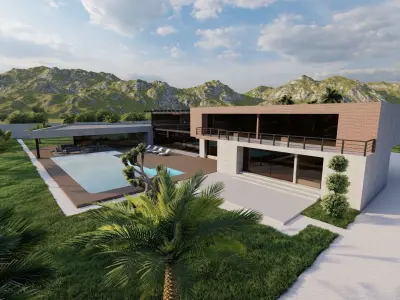Casa Scene-villa-modern house 3D model 79