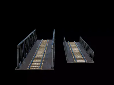 Railway Steel Bridge 3D model
