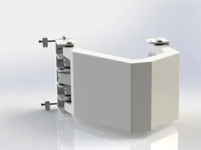 Marine Pantograph Hinge AISI 316 satin finish 3D model