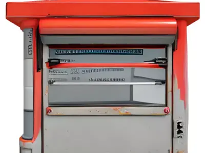 Vintage Street Newsstand Kiosk Low-poly 3D model