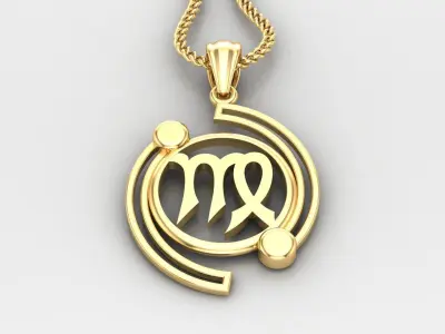 Galaxy Virgo Light Gold Pendant Version 8 3D print model