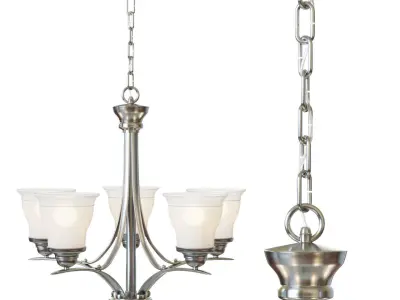 Trinity 5 Light Brush Nickel Chandelier 3D model