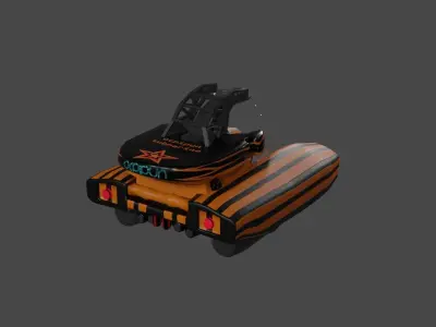 Submarine low poly 3d model orange and Free low-poly 3D model