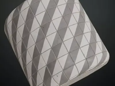 Modern Matte Grey and White Diagonal Striped Tiles PBR Seamless Texture