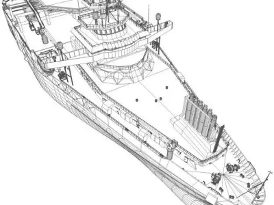 Seismic Survey Vessel 3D model