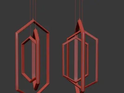 Orbis Hexagon Modern Chandelier 3D model