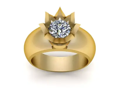  Single Diamond Engagement Ring 3d printable Model 3D print model