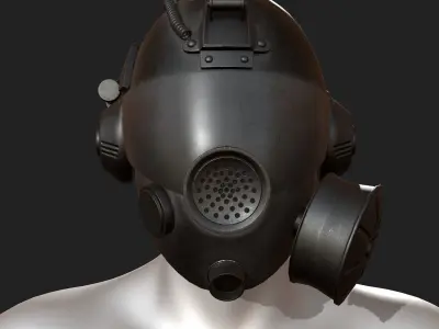 Helmet gas mask protection futuristic scifi fantasy  Low-poly 3D model