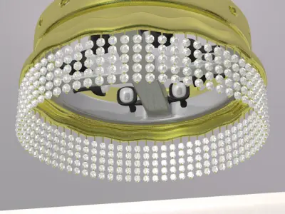 Simple and wall lamps of metal and glass 3D model