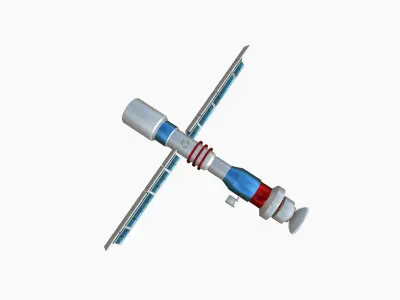 Satellite C09 USA - SciFi Space Design Low-poly 3D model