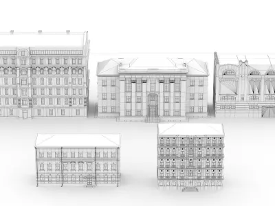 Old east european houses pack 02 3D model