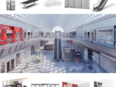 Mall Equipment Set 3D model